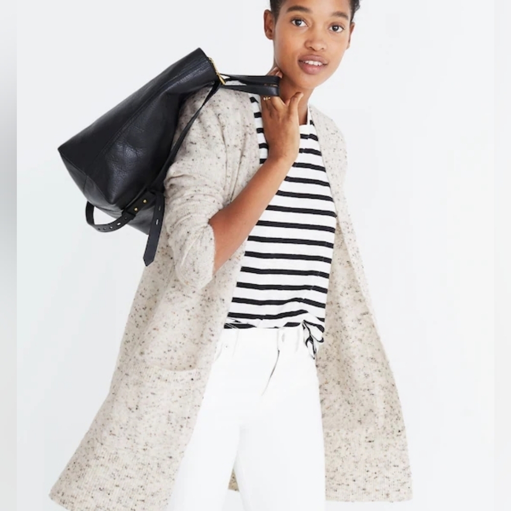 MadewellWomen's Cream Speckled Sweater Cardigan